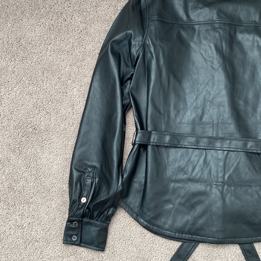 Paige Belize Faux Leather Shacket Size XS - Picture 13 of 16